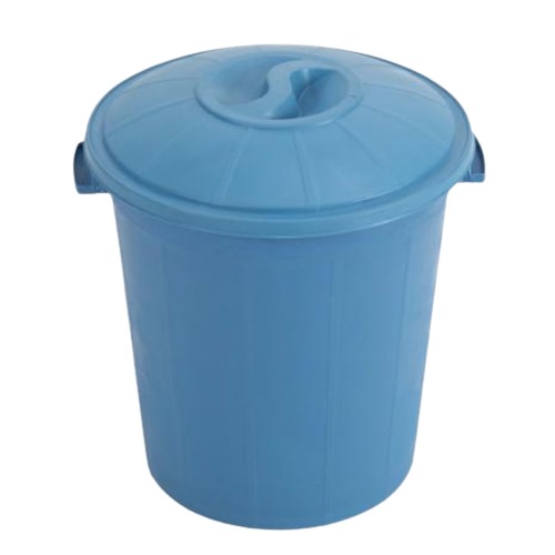 HDPE Plastic Trash Bin with Lid 40×40×60 cm, 35L Blue | AL-FURIDI FACTORY FOR PLASTIC INDUSTRIES