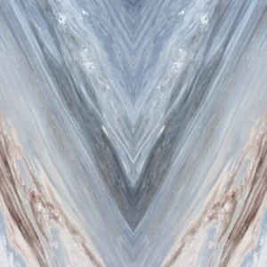 Open Book Marble Substitute Pattern 244 cm, Panel Width 122 cm, Blue and Brown | OP08