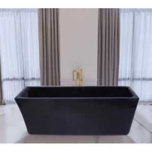 حوض استحمام مستطيل اكريلك 150x75 سم لون أسود لامع | الهاشم للادوات الصحية