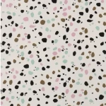 ورق جداري فرنسي، لون وردي مع اسود تصميم اطفال، مقاس 10 م×0.53 م