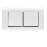 مفتاح كهرباء عريض مزدوج 10 امبير أمنية الفنار مقاس 14×7 سم اللون ابيض بحلقة كروم