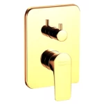Shower Mixer, Square Shape, Gold Color, Two Lines