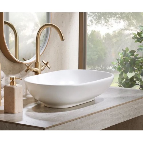 Counter Porcelain Basin 58.5×39×17.5 cm, White, Shoui Model | Abyat Company