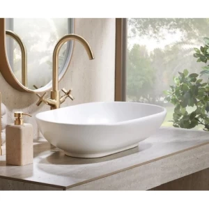 Counter Porcelain Basin 58.5×39×17.5 cm, White, Shoui Model | Abyat Company