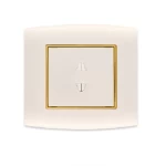 فيش كهرباء بفتحتين 16 أمبير الفنار موديل أمنية المقاس  7x7 اللون ذهبى بحلقة ذهبى