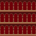 موكيت مساجد خفيف من بي سي اف، لون أحمر، مزخرف، موديل الصفا 