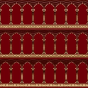 Light Mosque Carpet BCF Red Color Decorated, Model Safa | 