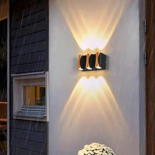 وحدة إنارة LED حائطية 6 وات، مقاس 15×9 سم، لون أسود وذهبي | متجر ماتكل