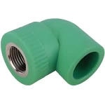 PPR Female Threaded Elbow, Size 32 mmx1/2 inch, Green Color | Cosmoplast
