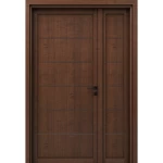 باب خشبي ونصف متين، بني، مقاس 160×235 سم، موديل BMO1