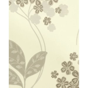 British Wallpaper Floral Design 10m x 0.53m Beige, Model 20612 | Balbaid Decor Company