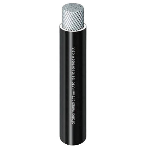لفة سلك نحاس شعر 0.75mm² 600/1000 فولت مطلي بالقصدير معزول PVC أسود | شركة الفنار