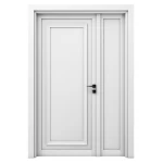 High Quality Wooden Door and a Half, wooden white Color, Size 160×235 cm, Model EXO7