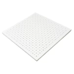اسقف بلاط جبس مطلي PVC مخرم، مقاوم الحريق والرطوبة، تخانة 12.5 ملم، ابعاد 600×600 ملم،  لون ابيض، تصميم قطر مزدوج