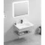 Artificial Marble Sink Ceramic Basin with LED Mirrors with Porcelain sides and shelf, 20×50×60 cm, white Color