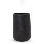 Fiberglass Planter, Cylinder Shape, Width 41cm, Height 60 cm, Black Color