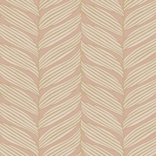 Leaf-Patterned Wallpaper 820cm x 68.5cm, Beige Color | Abyat Company Modern Metals