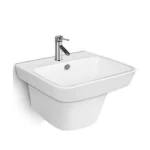 Ceramic Wall Mounted Bathroom Washbasin, White Color, Size 37.5x50.5x56 cm