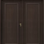 باب مزدوج بريميوم خشب، لون بني غامق، مقاس 220 × 235 سم، رقم الموديل EX07