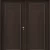 Double Premium Wooden Door, Dark Brown Color, Size 220 × 235 cm, Model Number EX07