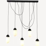 Modern Crystal Chandelier, Black Color, Dimensions 108x25x30 cm