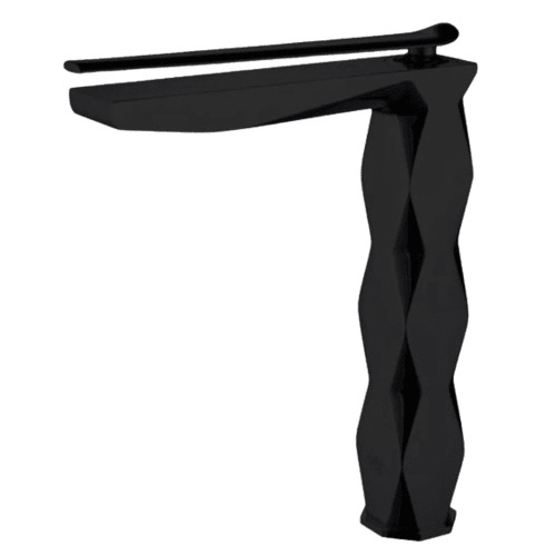 High Ribbed Washbasin Faucet Black Color | Albayt Alaniq Sanitary Tools