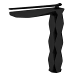 High Ribbed Washbasin Faucet, Black Color
