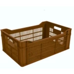 HDPE Plastic storage box for personal items, dimensions 20×37×58 cm, brown color, model VAJ2Q