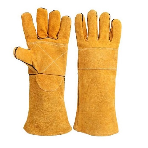 Long Sleeve Safety Glove Yellow Color, Cotton Material | 713-13