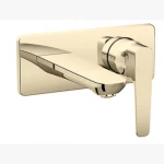كوهلر خلاط مغسلة حائطي مع مقبض رفع  مجموعة اليو ، ذهبي