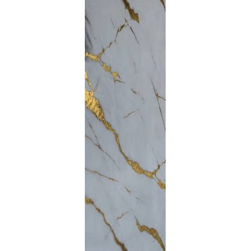 لوح بديل رخام لامع 122×290 سم أبيض مع عروق ذهبي | Set-1-T