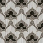 ورق حائط ايطالي مقاس 10 م×0.53 م، لون رمادي مع أسود، موديل 6241