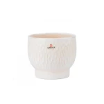 Ceramic plant pot size 15x14 cm white color