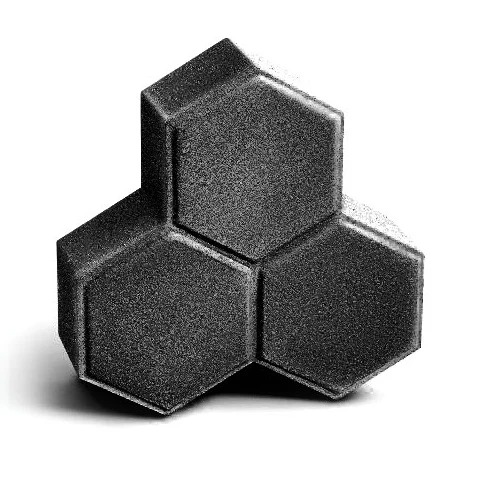 Delta Pavement Tiles 177x177 mm, Thickness 60 mm, Black Color | Opal United Factory For Concrete Products