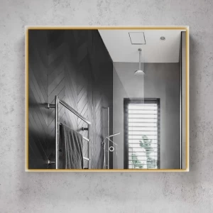 Lighted Mirror Circular Shape Wooden Frame 70x95cm 4mm White | Al Muhaidib Sanitary and Ceramic