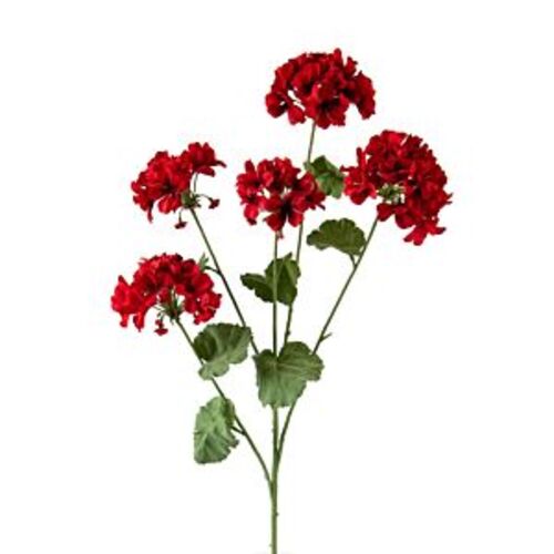 Artificial Decorative Pelargonium Flower 94 cm Length, Red Color | 