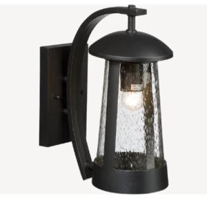 Outdoor Wall Lighting Unit 16 cm Height, 25.1 cm Width, Black | Abyat Company