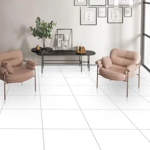 بلاط ارضيات بورسلان مقاس 60 ×60  سم، لون ابيض ، موديل كريستال 