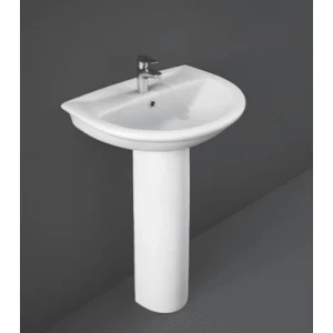 Floor Base Bathroom Washbasin 50x40.6 cm Alpine White | RAK Ceramics