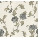 Italian floral wall Covering, size 10 m x 0.73 m, light beige color, model 56901  