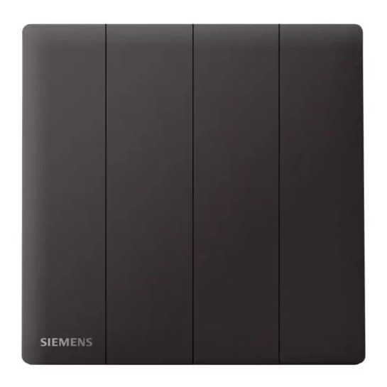 مفتاح انارة رباعي 10 امبير 86×86 مم، اسود، 250 فولت | Siemens (دلتا بيليوس)