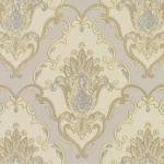 Classic Wallpaper Dark Gray with Beige Color, Size 10m×1.06m, Model 83008