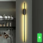 Modern Cylindrical LED Wall Light, 3 Watt, 60 cm Height, 4.5 cm Width, Black Color