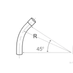 UPVC Plastic Elbow Long Bend 45°, Size 1 1/2 inch, Gray | Bahra Cables