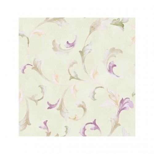 Leaf Patterned Wallpaper 10 m x 0.53 m Light Green, Model FF51509 | Balbaid Decor Company