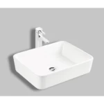 Hanging Ceramic Wash Basin, White Color, Size 22×14 cm