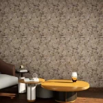 ورق جدران، مقاس 10 م×50 سم، لون ذهبي، تصميم مشجر