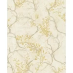 ورق جداري ايطالي، لون كريمي، تصميم مشجر، مقاس 10 م×1.06 م، موديل 72961