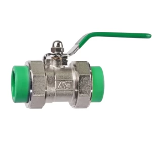 PPR Double Union Ball Valve Size 40 mm Green Color | ALMUIF PIPES