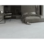 Glossy ceramic flooring, 75 x 75 cm, 11 mm thick, light gray color |  Saudi Ceramics